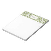 Bloc-note Monogramme Feuilles de Saule Vert Vintage (Tourné)