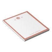 Bloc-note Monogramme Fleur de Lotus Marron Terracotta (Incliné)