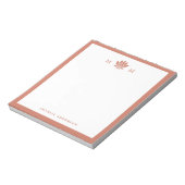 Bloc-note Monogramme Fleur de Lotus Marron Terracotta (Tourné)