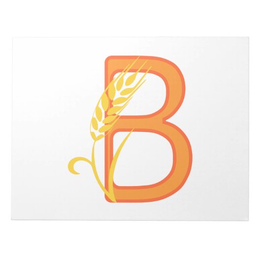 Bloc-note monogramme floral B lettre majuscule (Devant)