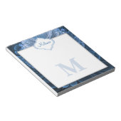 Bloc-note Monogramme floral bleu Icy (Incliné)