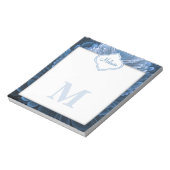 Bloc-note Monogramme floral bleu Icy (Tourné)