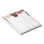 Bloc-note Monogramme floral chic Post It NotePad (Incliné)