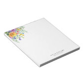 Bloc-note Monogramme floral coloré élégant (Incliné)