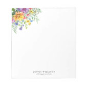 Bloc-note Monogramme floral coloré élégant (Devant)