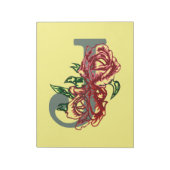 Bloc-note monogramme floral lettre majuscule J (Tourné)