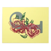 Bloc-note monogramme floral lettre majuscule J (Devant)