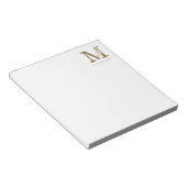 Bloc-note Monogramme floral M Élégant alliage d'or (Incliné)