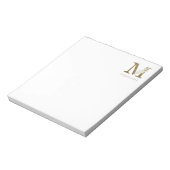 Bloc-note Monogramme floral M Élégant alliage d'or (Tourné)