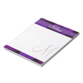 Bloc-note Monogramme floral pourpre (Tourné)