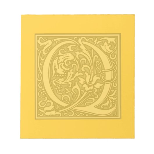 Bloc-note monogramme florissant - Q (Devant)