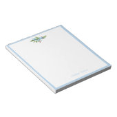 Bloc-note Monogramme Forget-Me-Not Fleurs bleues de couronne (Incliné)