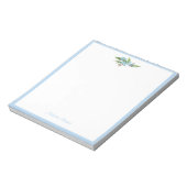 Bloc-note Monogramme Forget-Me-Not Fleurs bleues de couronne (Tourné)