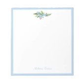 Bloc-note Monogramme Forget-Me-Not Fleurs bleues de couronne (Devant)