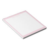 Bloc-note Monogramme Gingham Rose Minimaliste (Incliné)