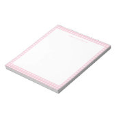 Bloc-note Monogramme Gingham Rose Minimaliste (Tourné)