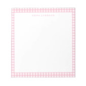 Bloc-note Monogramme Gingham Rose Minimaliste (Devant)