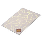 Bloc-note Monogramme Giraffe Brown, Impression Jaune (Incliné)