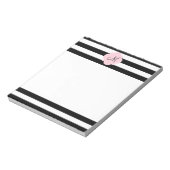 Bloc-note Monogramme Grandes noires et blanches avec rose pa (Tourné)