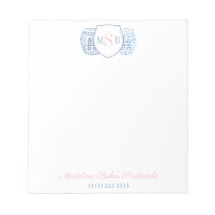 Bloc-note Monogramme Grandmillénaire Rose Et Bleu Ginger Jar