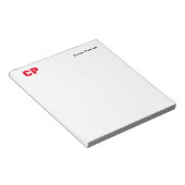 Bloc-note Monogramme gras rouge professionnel simple (Incliné)