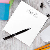 Bloc-note Monogramme gris des Antlers de Cerfs Classiques