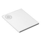 Bloc-note Monogramme Gris et rose moderne Motif de médaillon (Incliné)