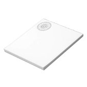Bloc-note Monogramme Gris et rose moderne Motif de médaillon (Tourné)
