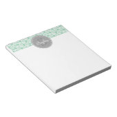 Bloc-note Monogramme Gris Mint Motif moderne (Incliné)