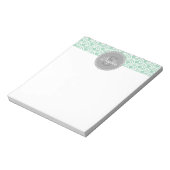 Bloc-note Monogramme Gris Mint Motif moderne (Tourné)