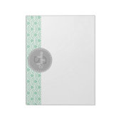 Bloc-note Monogramme Gris Mint Motif moderne (Tourné)
