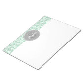 Bloc-note Monogramme Gris Mint Motif moderne (Incliné)
