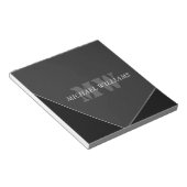 Bloc-note Monogramme gris noir artistique moderne (Incliné)