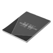 Bloc-note Monogramme gris noir artistique moderne (Tourné)