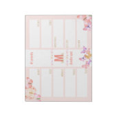 Bloc-note Monogramme hebdomadaire du planificateur quotidien (Tourné)