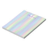 Bloc-note Monogramme holographique arc-en-ciel doux (Tourné)