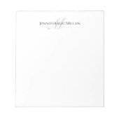 Bloc-note Monogramme initial et nom complet Personnalisé (Devant)
