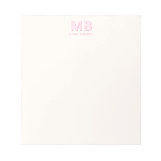 Bloc-note Monogramme initial moderne simple (Devant)