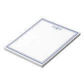 Bloc-note Monogramme Initial Personalisé Classique Élégant N (Tourné)