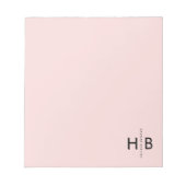 Bloc-note Monogramme initial rose féminin moderne (Devant)