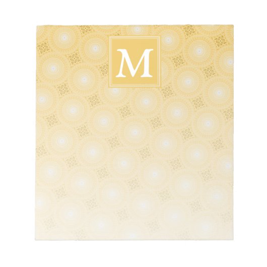 Bloc-note Monogramme jaune cercles motif (Devant)
