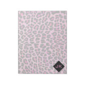 Bloc-note Monogramme Leopard noir et rose chaud (Tourné)