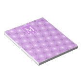 Bloc-note Monogramme lilas cercles pourpres motif (Incliné)