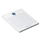 Bloc-note Monogramme linéaire de la marine tout simplement é (Incliné)