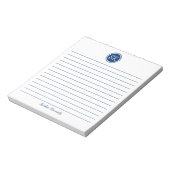 Bloc-note Monogramme linéaire de la marine tout simplement é (Tourné)