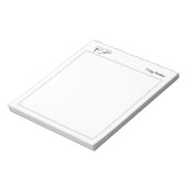 Bloc-note Monogramme manuscrit professionnel simple uni (Tourné)