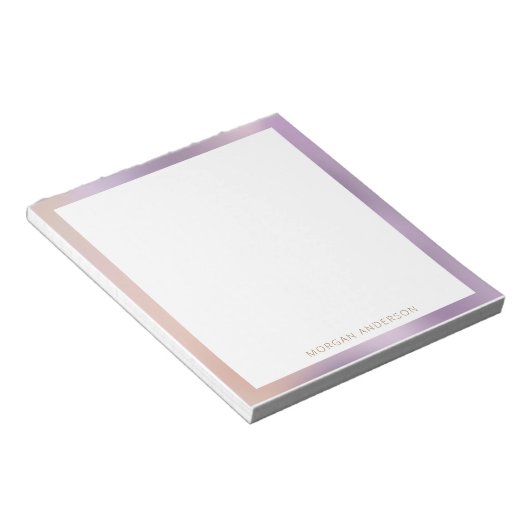 Bloc-note monogramme métallique rose pâle (Incliné)