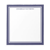 Bloc-note Monogramme Minimaliste Bleu Marine (Devant)