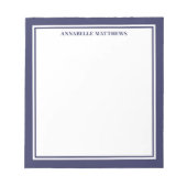 Bloc-note Monogramme minimaliste bleu marine (Devant)