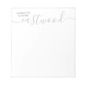 Bloc-note Monogramme Minimaliste de Couple (Devant)